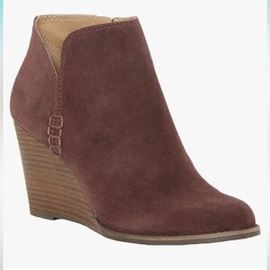 Lucky Brand Suede Ankle Booties - Rasin Color